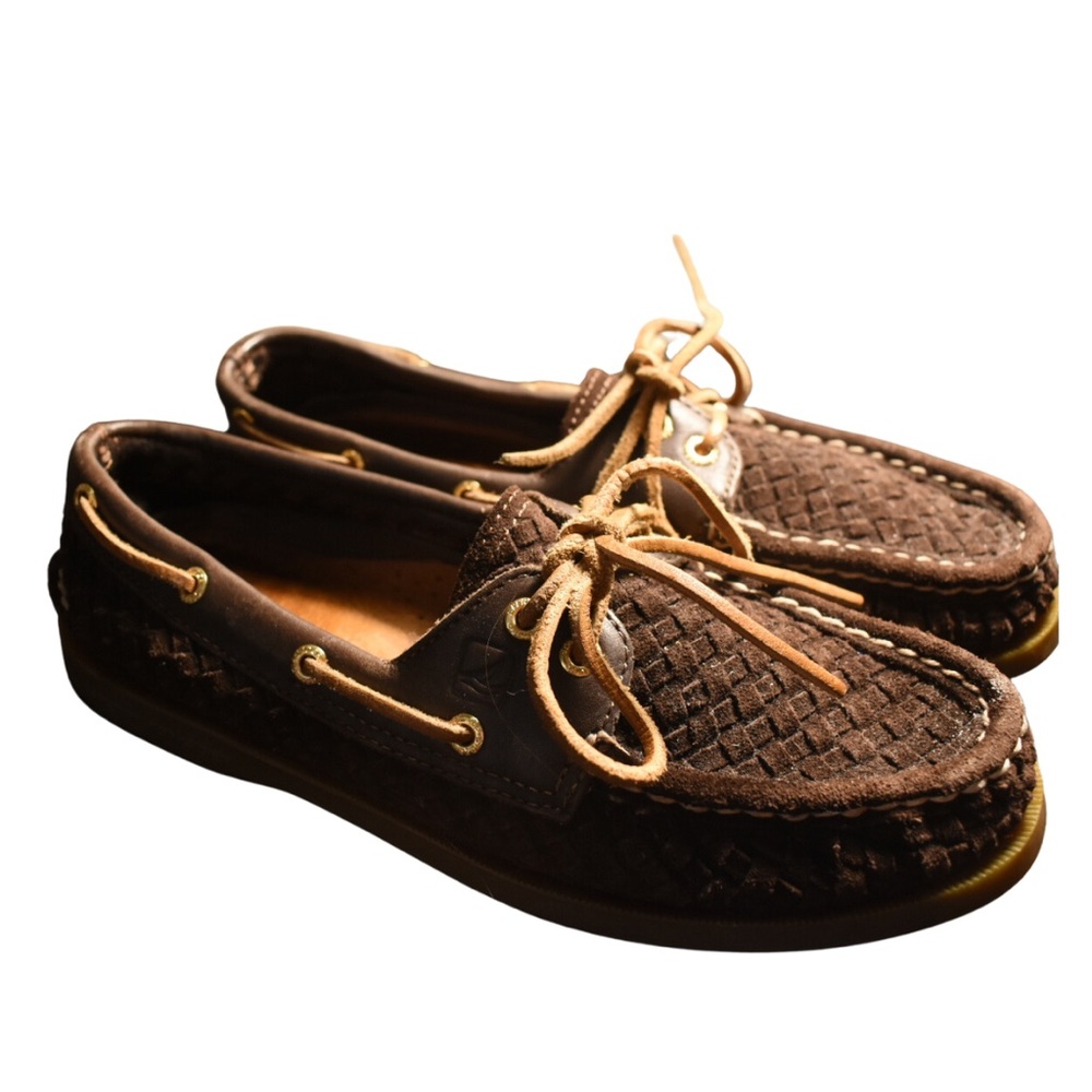 Sperry Boat Shoe - Brown quilted suede (size 7.5)